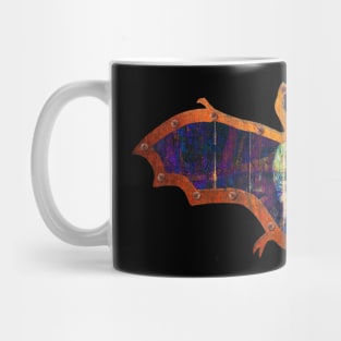 Purple And Blue Skull Halloween Bat Decoration In A Retro Style Mug